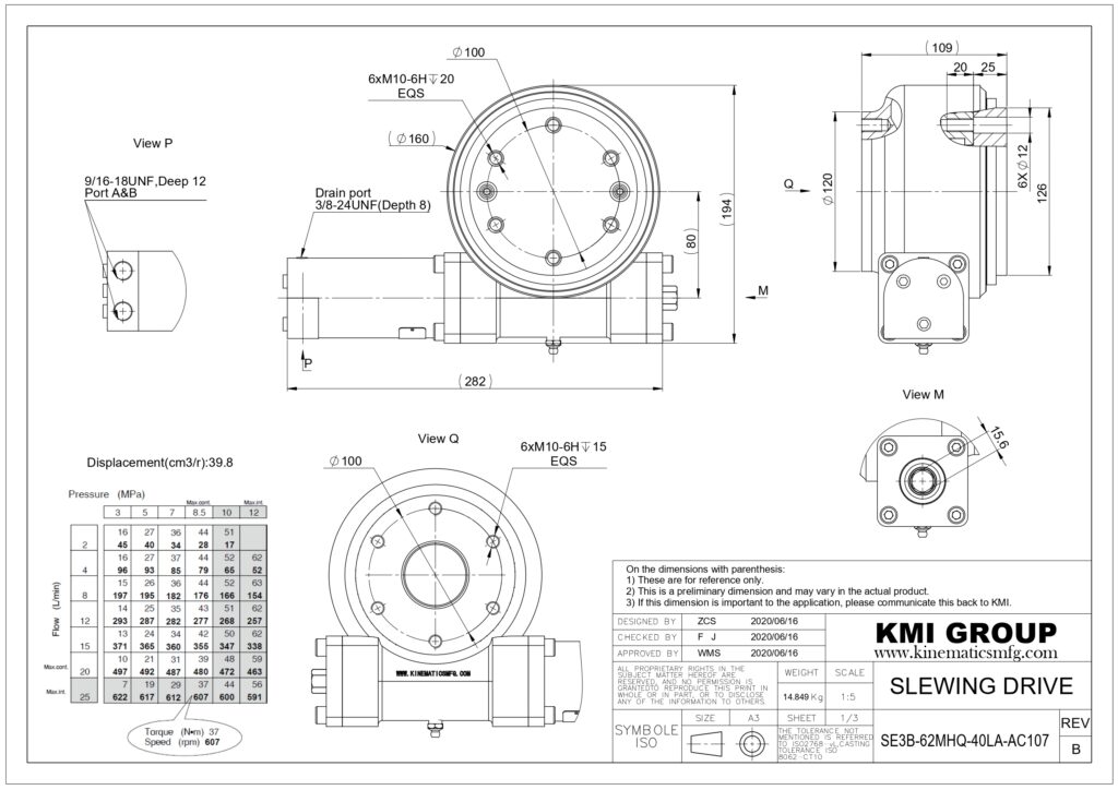 SE3B62MHQ40LA 旋回軸受・旋回ベアリング・旋回ドライブ販売｜株式会社泉州ベアリングサービス